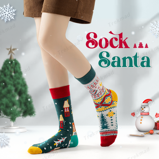 Winter Christmas snowman fashionable cute thick couple socks