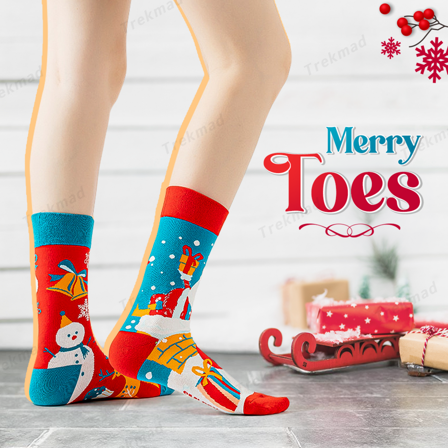 Winter Christmas snowman fashionable cute thick couple socks