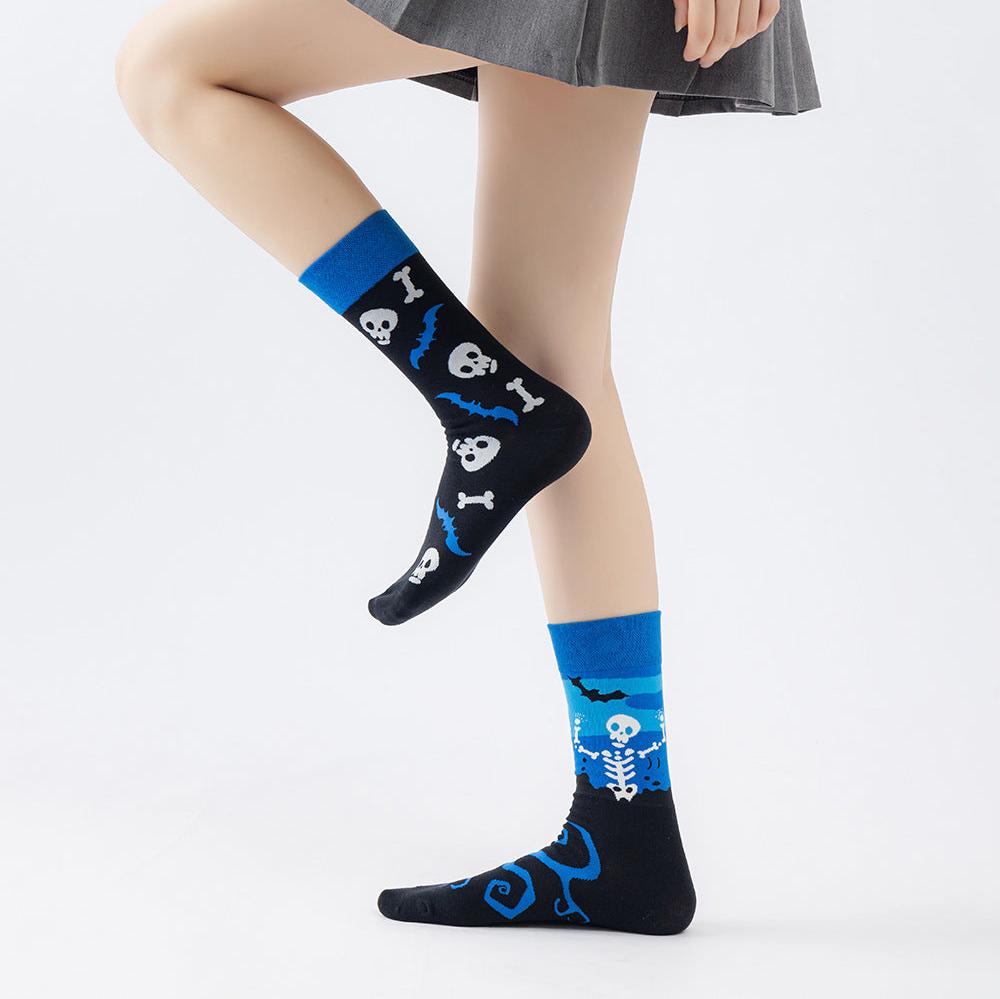 Dance party trend cartoon men and women asymmetric ab socks