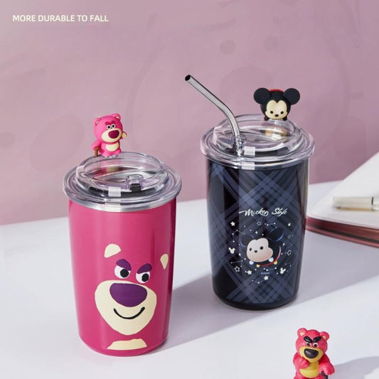 Strawberry bear high quality thermal water cup with straw