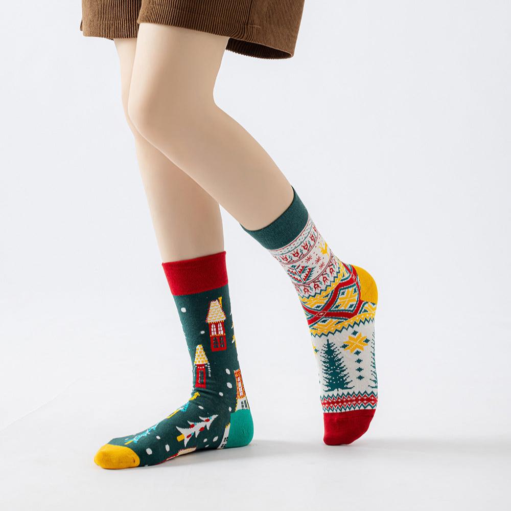 Winter Christmas snowman fashionable cute thick couple socks