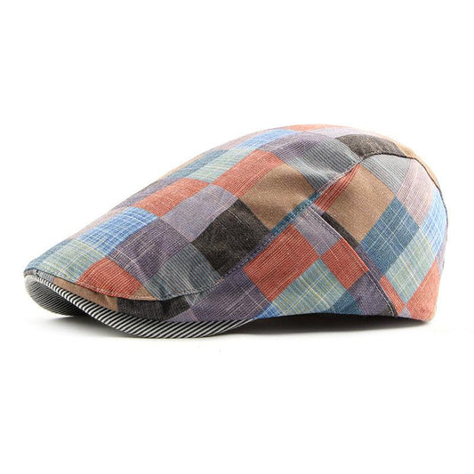 New English checked beret casual outdoor hat