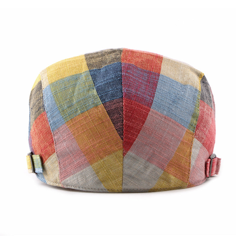 Thin Head plaid color duck tongue outdoor beret