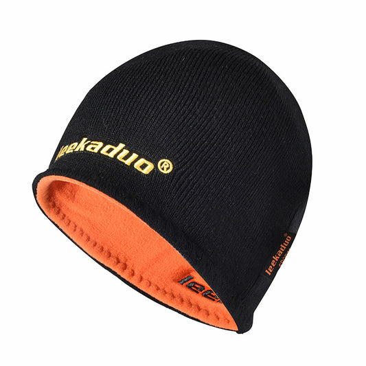 Plain embroidery knit men's winter beanie hat