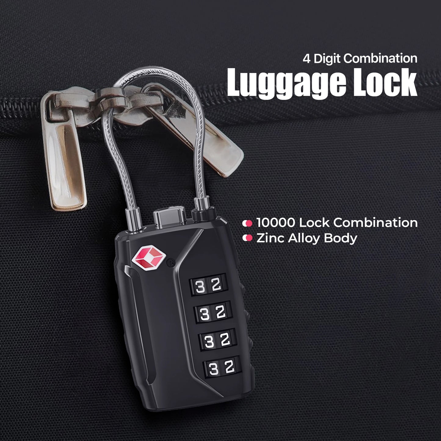 TSA Certified Custom combination lock for luggage & bags