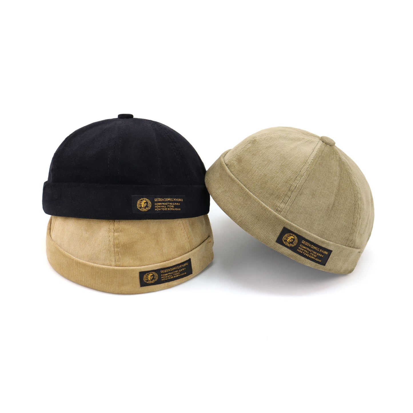 Corduroy Retro Eaves Sailor Beanie Hat