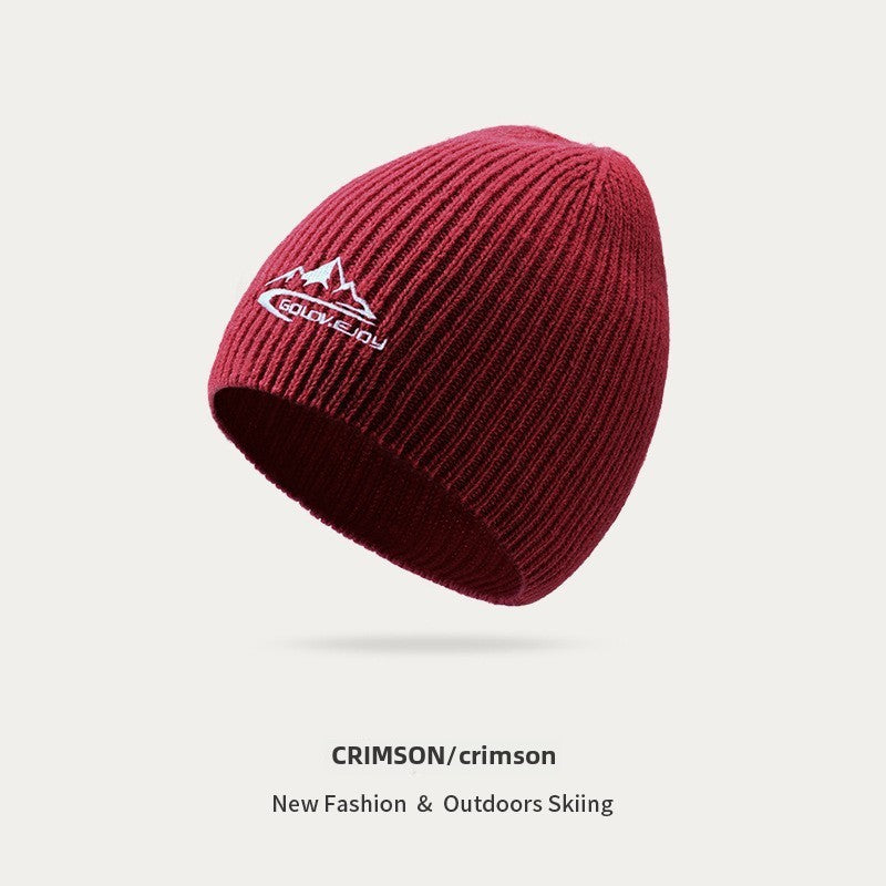 Winter Classic Knitted Men's Outdoor Cotton Thickened Warm Solid Woolen Cap