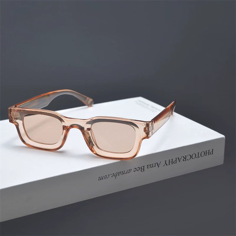 Rectangular retro shape narrow frame sunglass for men and women