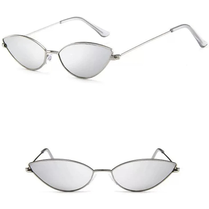 Cat-eye shape light sunglasses, metal small-frame colorful sunglasses