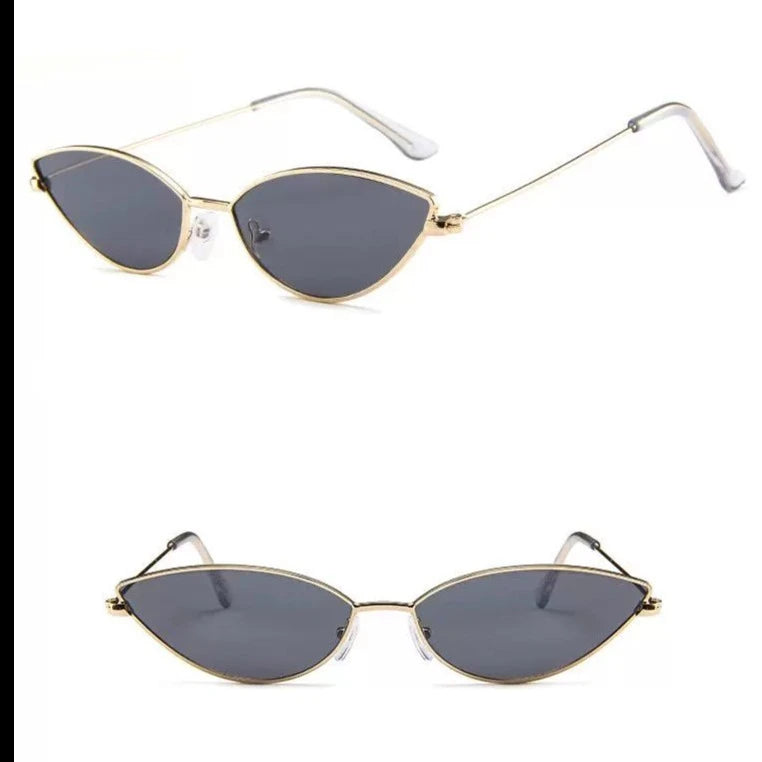 Cat-eye shape light sunglasses, metal small-frame colorful sunglasses