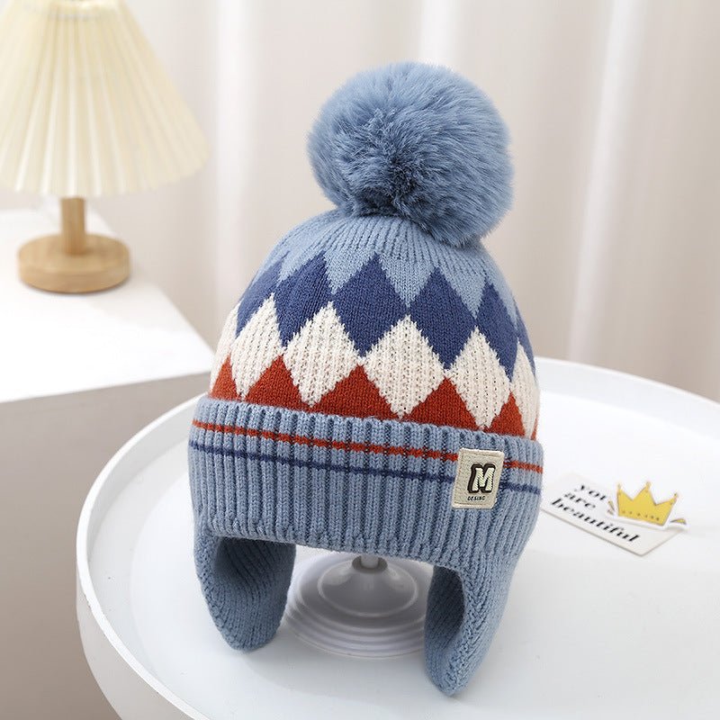 Children's Thick  Knitted Woolen Ear Protection Winter Cap