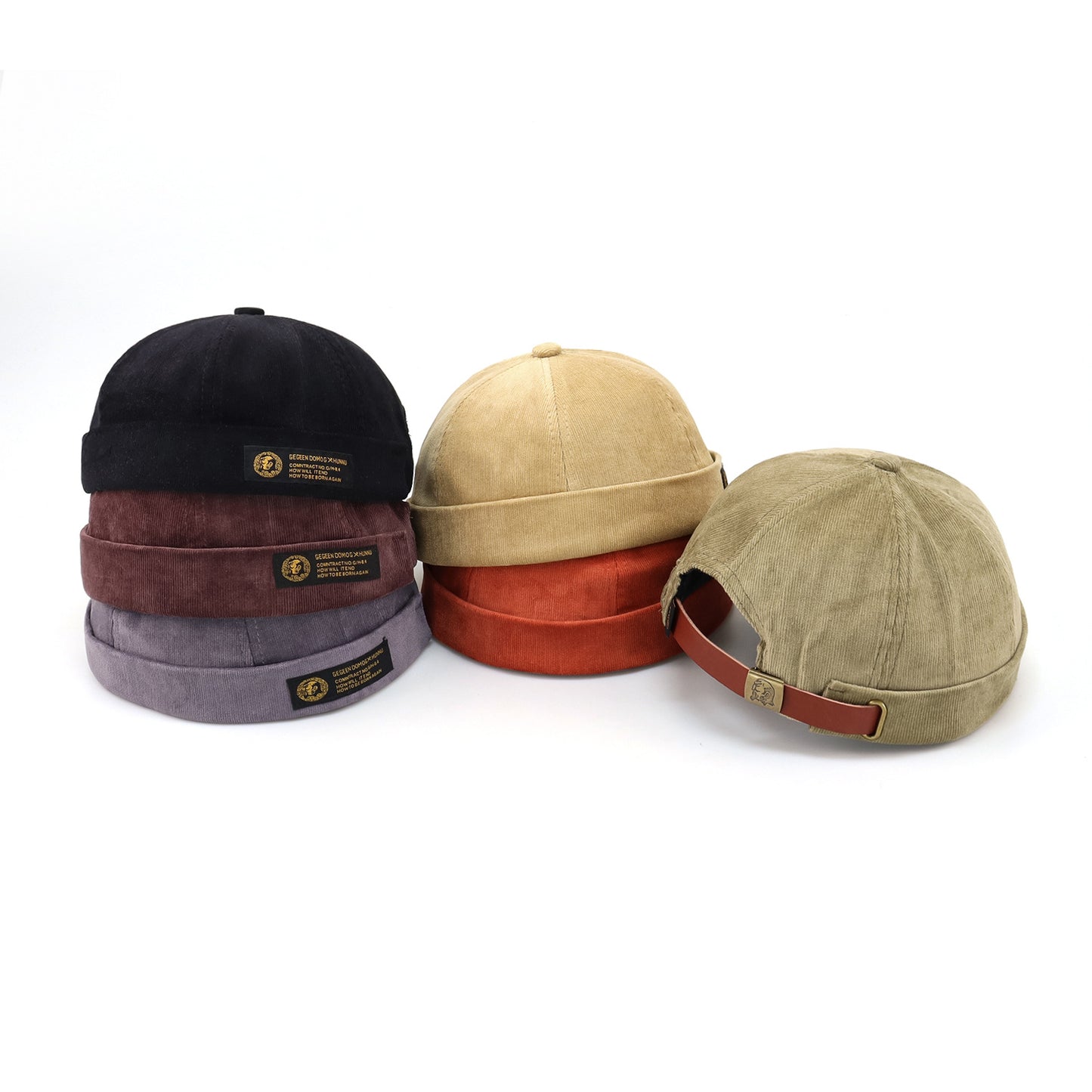 Corduroy Retro Eaves Sailor Beanie Hat