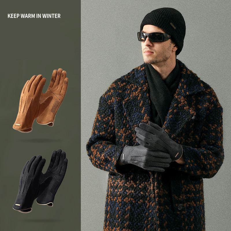 Autumn and Winter Outdoor Anti Slip Thickened Suede Made Winter Gloves