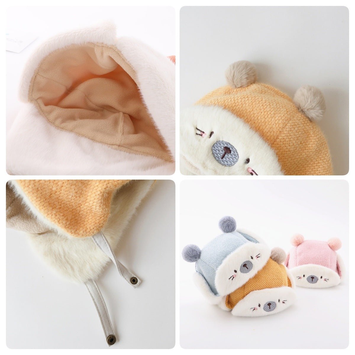 Super Cute Thick Velvet Winter Protection Cap