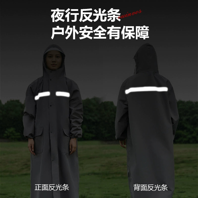 New long raincoat, Full body rainstorm one-piece windbreaker poncho