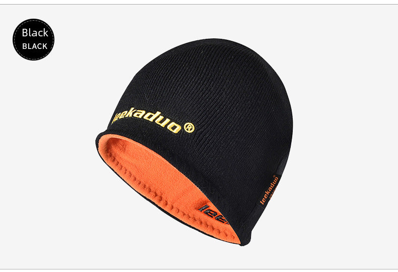 Plain embroidery knit men's winter beanie hat