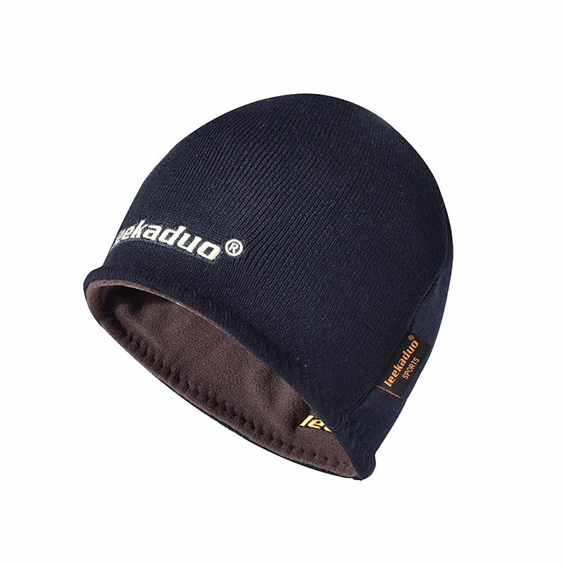 Plain embroidery knit men's winter beanie hat