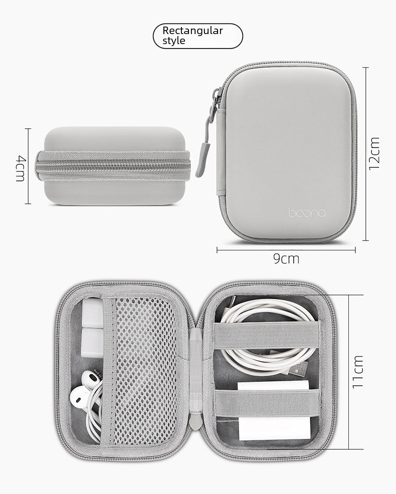 Lather wrapped protection power charger, data cable storage bag