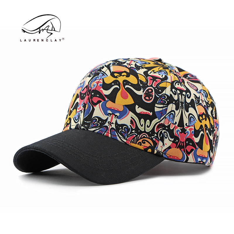 Light Printed Peking Opera face , Peaked Baseball Cap