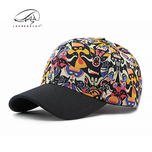 Light Printed Peking Opera face , Peaked Baseball Cap