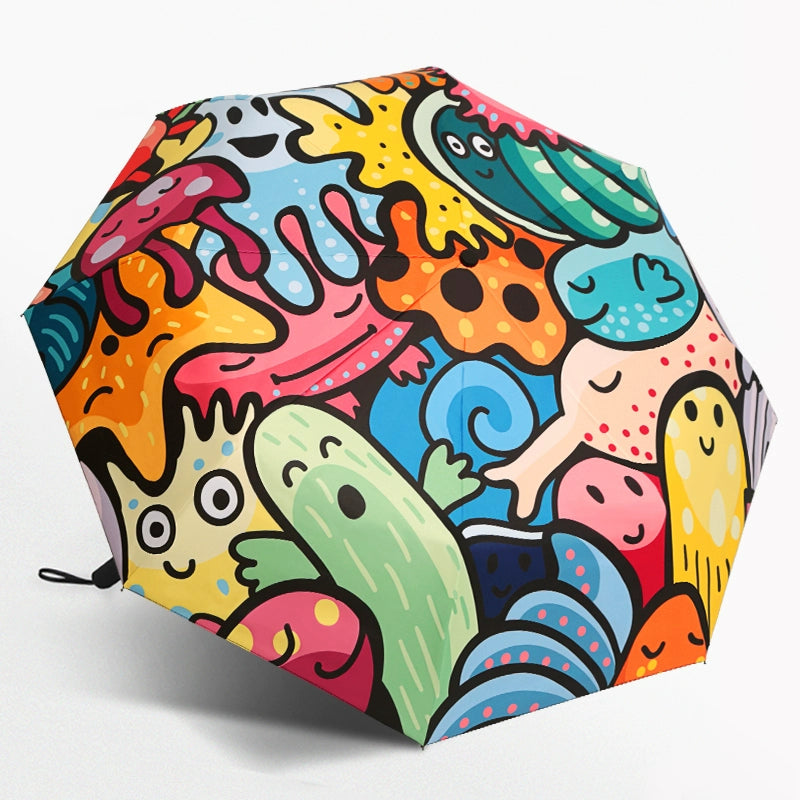 Graffiti Printed Automatic folding All Season Umbrella