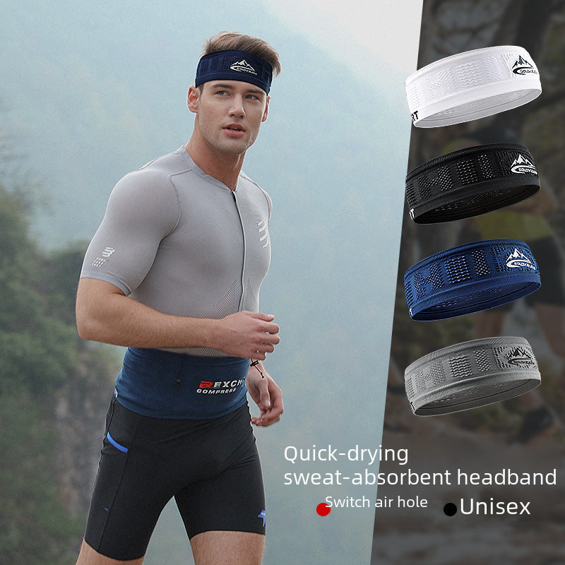 Outdoor running and fitness sweat wicking breathable high elastic headband