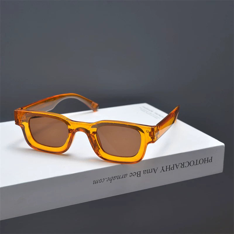 Rectangular retro shape narrow frame sunglass for men and women