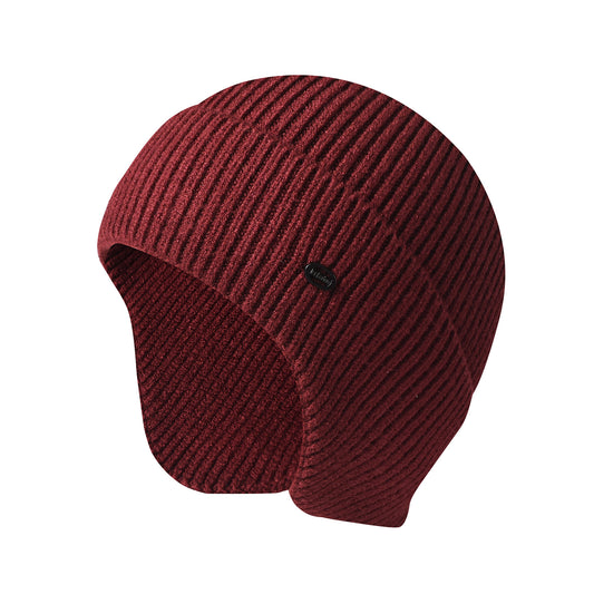 Winter knitted solid color warm ear protection outdoor riding wool hat