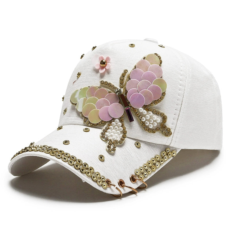 Women's summer sequins style sun protection cap