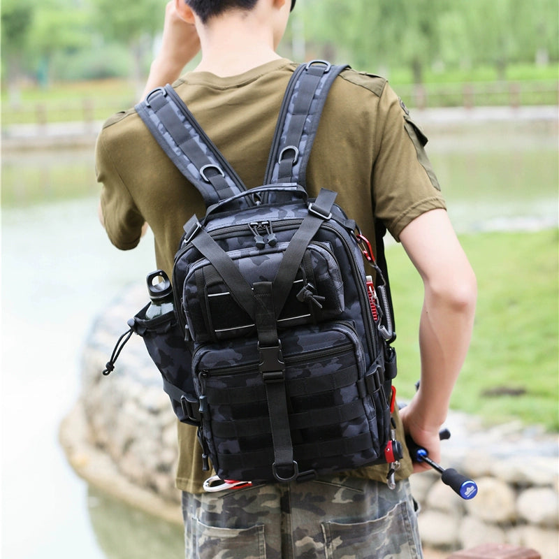 Multifunctional men's crossbody and shoulder backpack bag for travel and hiking