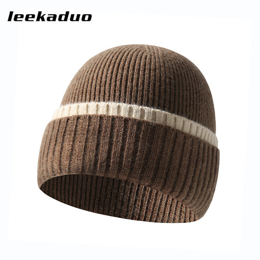 Yarn knitted winter  men's and women's thickened beanie hat