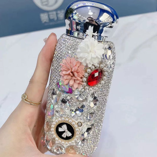 High-quality stainless steel diamond-set thermal portable water bottle