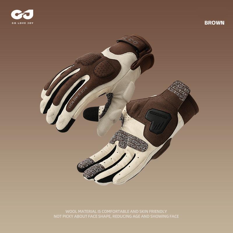 Outdoor riding thickened scratch resistant motorcycle gloves