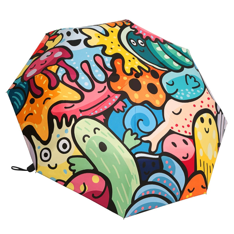 Graffiti Printed Automatic folding All Season Umbrella