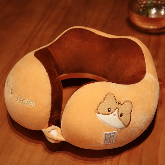 Cute Style Cotton Plush Elastic Portable Neck Pillow For Travel