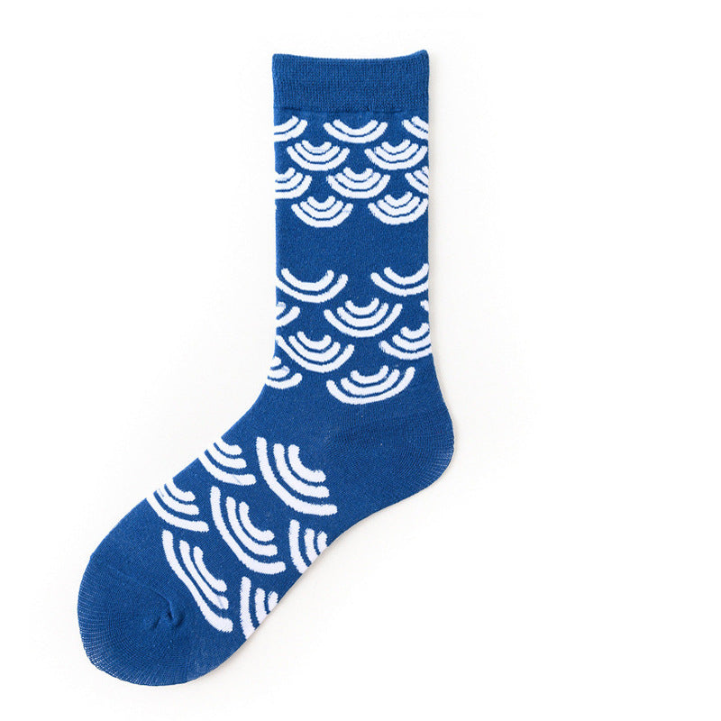 Geometric Printed cotton fancy four season socks