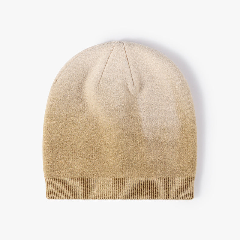 Knitted Gradient Dyeing Outdoor Woolen Beanie