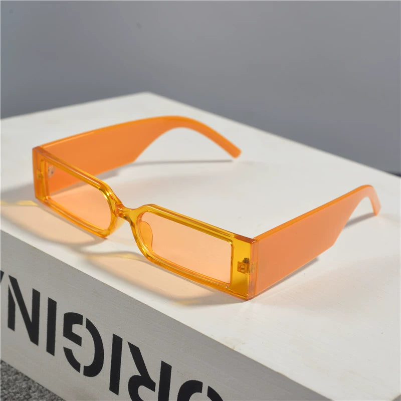 Light new rectangular retro narrow frame colorful sunglasses for men and women