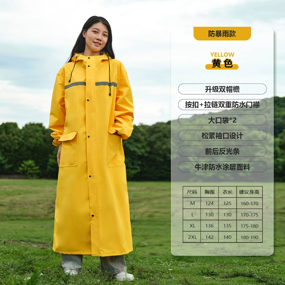 New long raincoat, Full body rainstorm one-piece windbreaker poncho