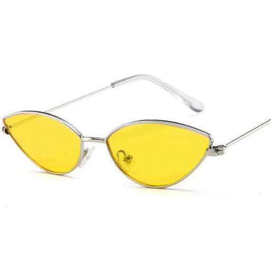 Cat-eye shape light sunglasses, metal small-frame colorful sunglasses