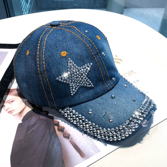 Women's soft denim top summer Cap