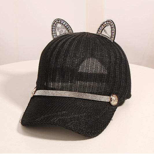 Women's breathable cat ear style summer cap