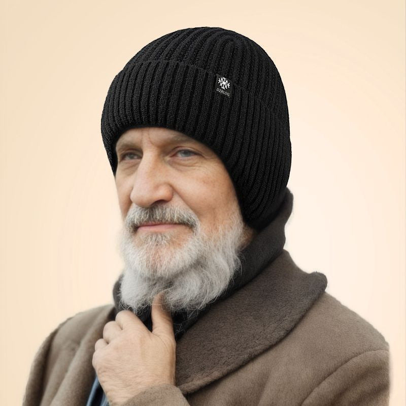 Winter wool knitted thickened warm outdoor elderly fleece hats