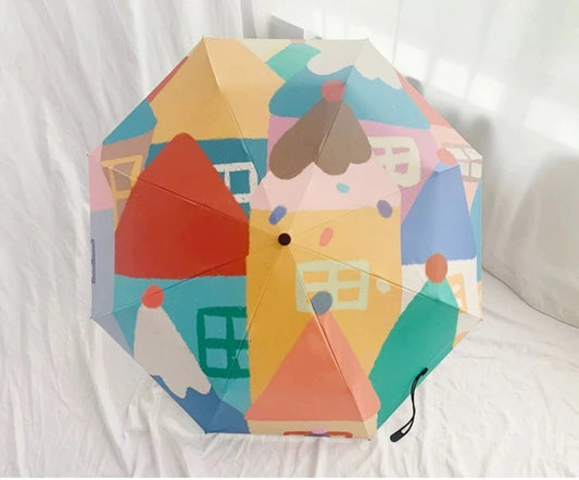 Illustrator hand-made automatic folding mini umbrella