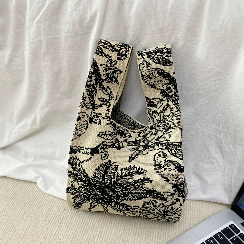 Knitted Black High Quality Tote Hand bag for Women