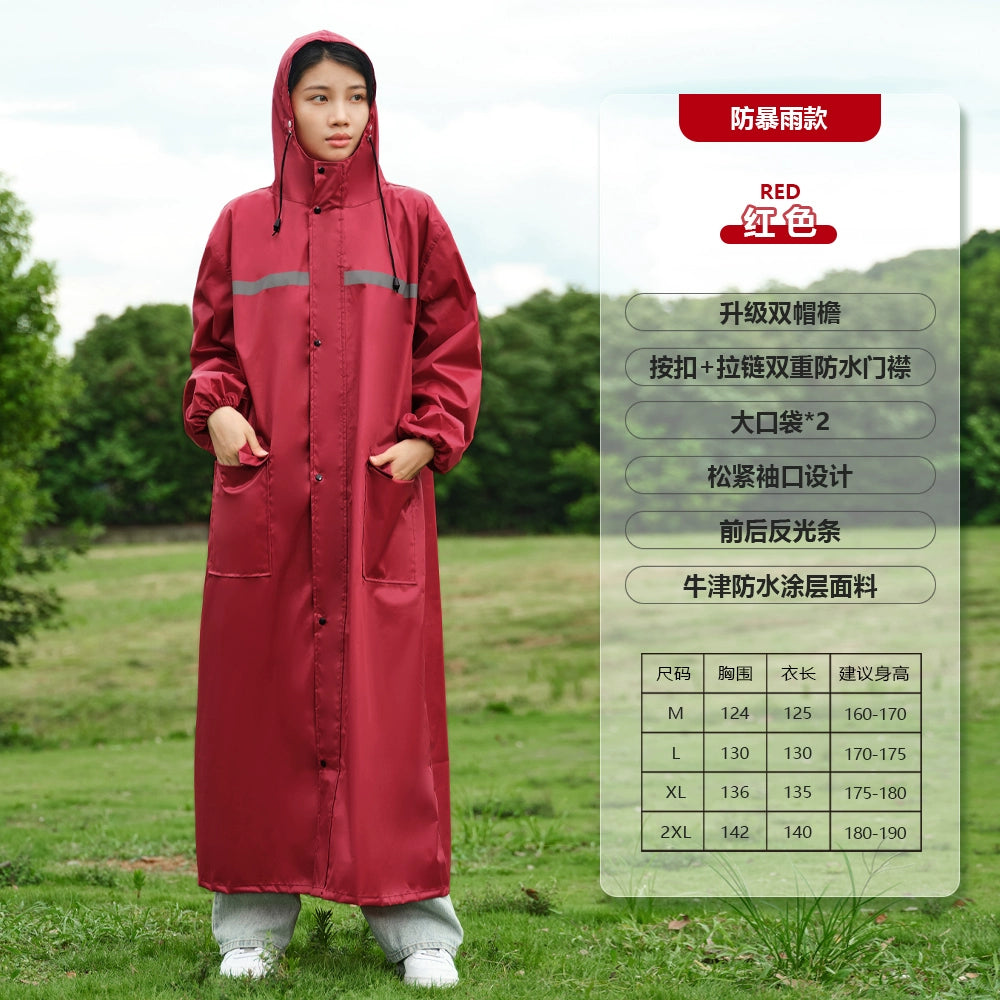 New long raincoat, Full body rainstorm one-piece windbreaker poncho