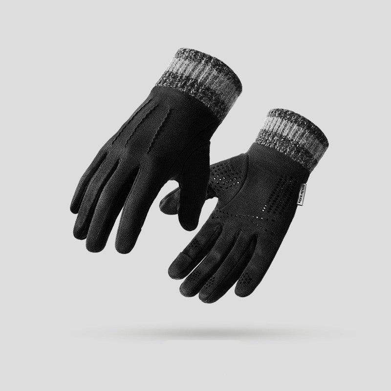 Winter Outdoor Anti Slip inside Wool Suede Made Winter Gloves