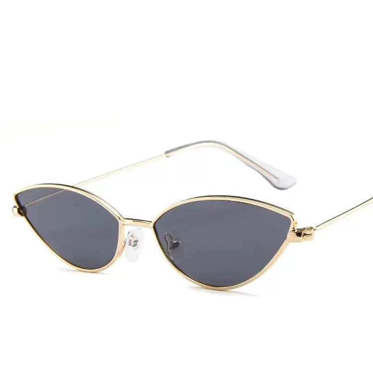 Cat-eye shape light sunglasses, metal small-frame colorful sunglasses