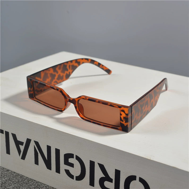 Light new rectangular retro narrow frame colorful sunglasses for men and women