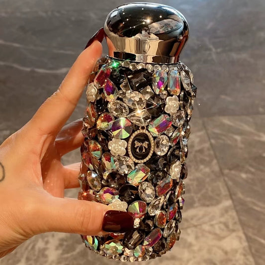 High Quality Diamond stone stainless steel portable thermal water bottle